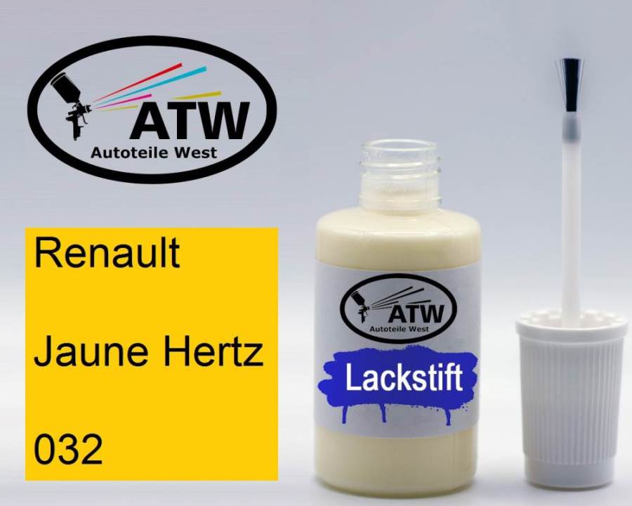 Renault, Jaune Hertz, 032: 20ml Lackstift, von ATW Autoteile West.